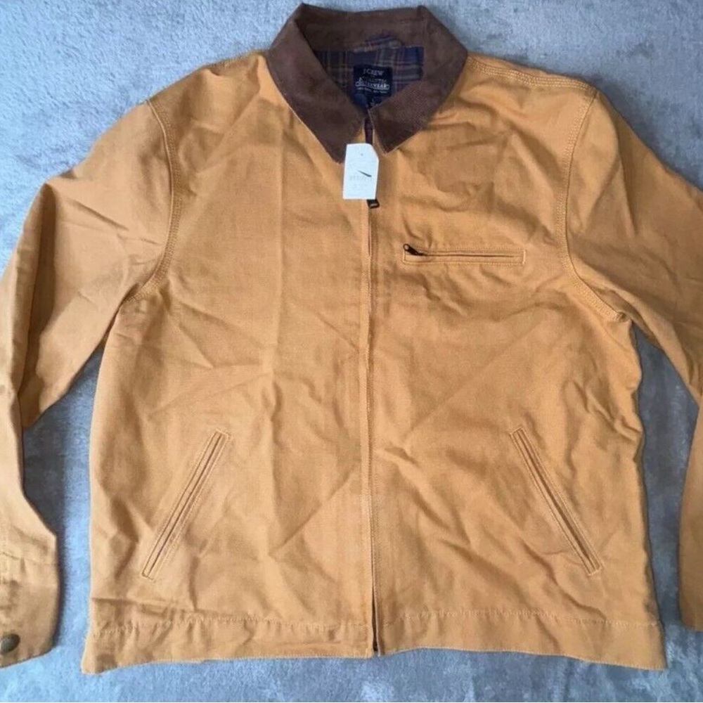 J.Crew Jacket Men's L Brown Canvas Work 100% Cotton Authentic Outerwear